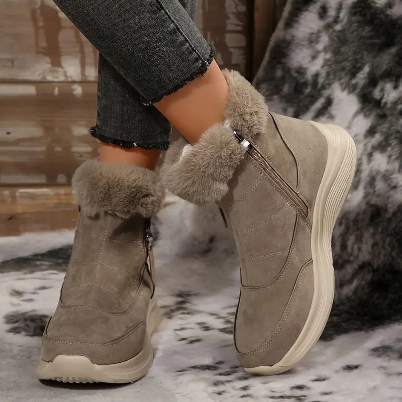 Womens Winter Snow Boots With Cozy Fleece Lining